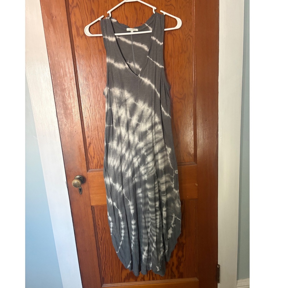 Z Supply Gray Tie Dye V-Neck Sleeveless Dress Small 100% Cotton Boho